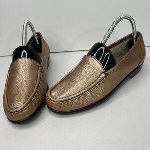SAS Womens Size 8.5S Leather Loafers Gold Shoes Tripad Comfort Walking #573